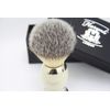 Synthetic Hair Shaving Brush Ivory & Silver Handle with Classical Box Presant