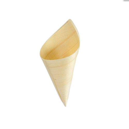 Balsa Circle 50 pcs 6-Inch long Natural Wooden Food Serving Cones Cups Disposable Wedding Events Party Tableware Supplies