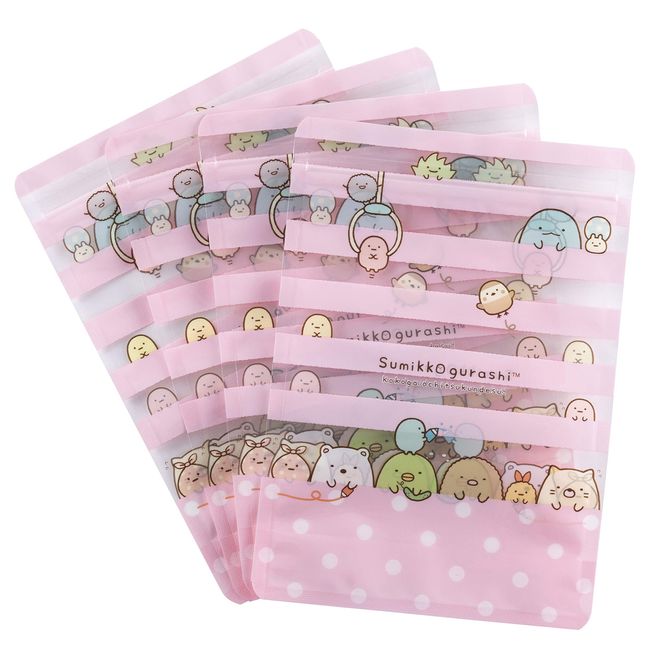 Kai KAI DN0507 Sweets Pack, Wrapping Bag, Set of 5, Border, Sumikko Gurashi, Kitchen Tool, Made in Japan