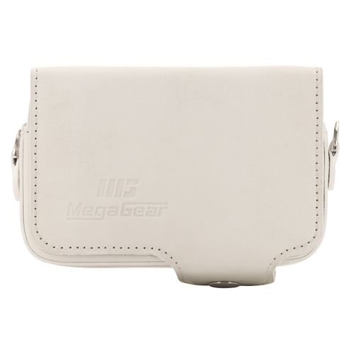 MegaGear Leather Camera Case with Strap Compatible with Sony Cyber-shot DSC-RX100 VII, ZV-1, DSC-RX100 VI, DSC-RX100 V, DSC-RX100 IV, DSC-RX100 III, DSC-RX100 II - White