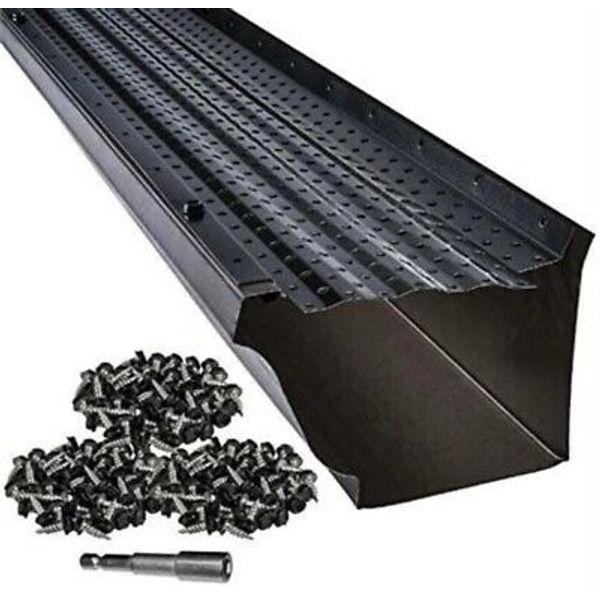 LeafTek DIY Gutter Guards | 6x 100' of Leaf Protection in Black | Premium Contr