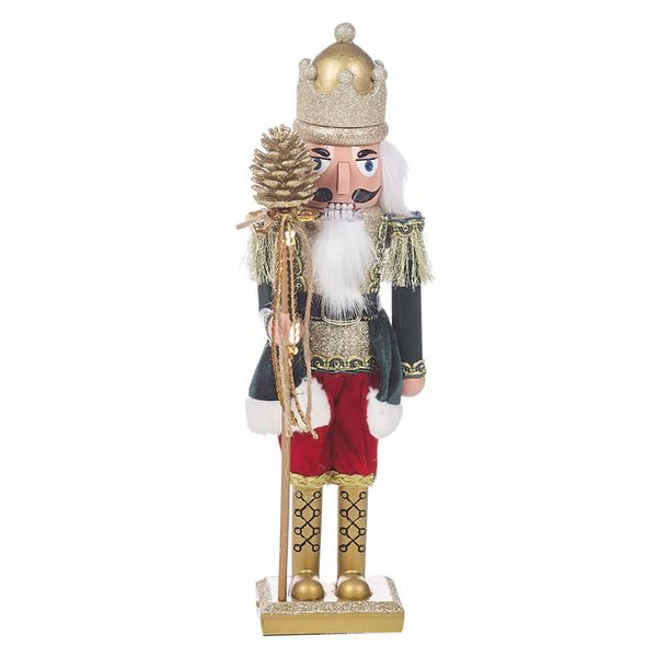 URBNLIVING Traditional Christmas Nutcracker Soldier Statue Figurine, 38-82cm Decorative Xmas Ornament on Wooden Stand, Available in 3 Sizes (38cm)