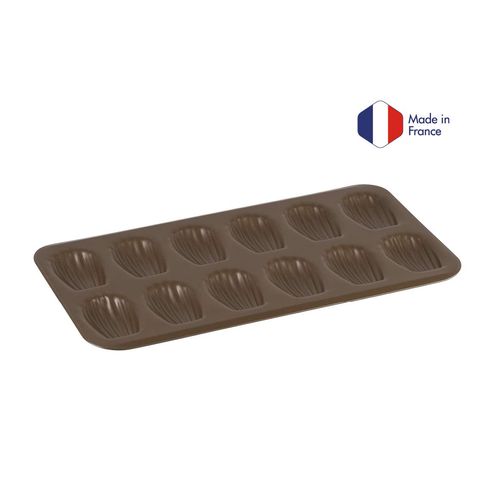 Paderno World Cuisine Non-Stick Madeleine Sheet, 15.5 x 7.875 Inch, Black