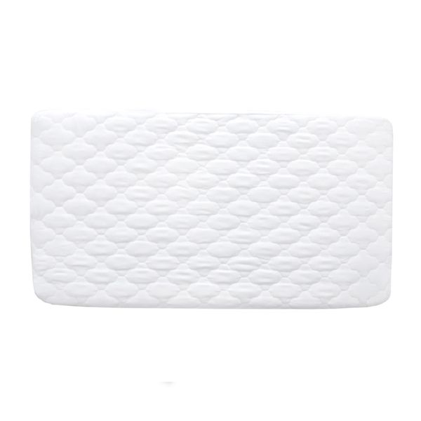 Quilted Crib Mattress Cover (38 x 89 CM) Waterproof Mattress Protector Fitted Sheets Design, Ultra Soft, White