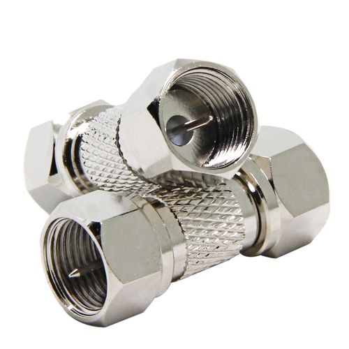 Male to Male Coax Connector, 2-Pack 75 Ohm F Type RG6 Coaxial Cable Adapter, Cable Extension Coupler for TV, Antenna, Splitter, Amplifier