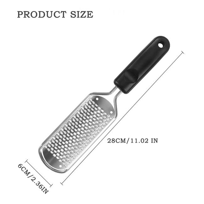 Foot Scraper Callus Remover Black Pedicure Heel Grater Stainless Steel File  Foot Scrubber for Dry Cracked Feet