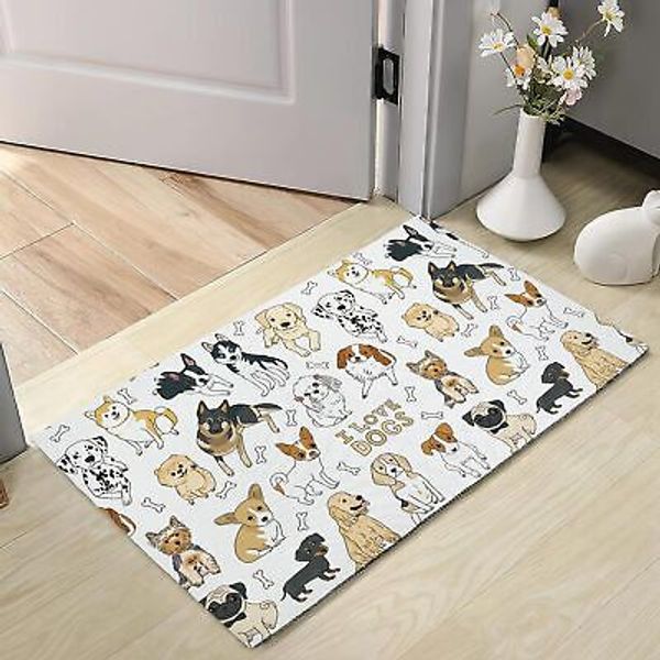 Dog Pets Cute Animals Door Mat Welcome 30"L x 17"W,