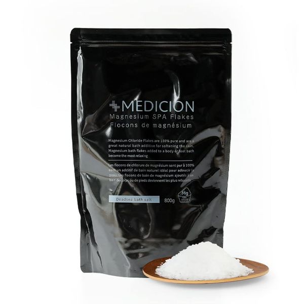 MEDICION Magnesium Spa Flake, 28.2 oz (800 g), 30 Doses, Epsom Salt, Magnesium Chloride, Bath Salt, Includes Measuring Spoon, Additive-Free, Fragrance-free, Bath Cosmetics, Medication