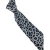 Frederick Thomas light grey leopard print cotton design mens tie