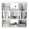 9-Cube White Closet Organizer Storage Shelves Save Space Study Bookshelves