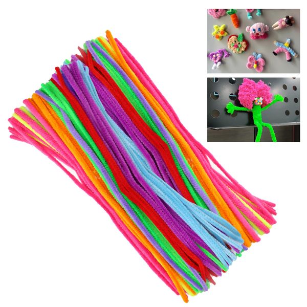 pson 100PCS 11.8 Inch Bright Colors Pipe Cleaners Chenille Stems, Art and Craft Thick Fuzzy Wire