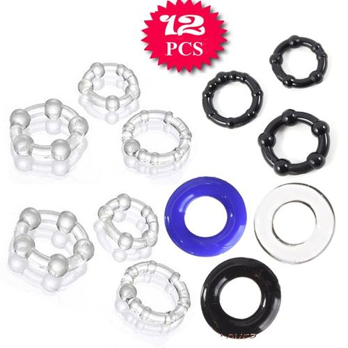 flower mountain Cock Rings Set of 12 Rings Phimosis Rings, Silicone