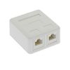ACCL Cat.5E 2Port Surface Mount Box White w/Jack, 1 Pack