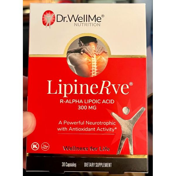 Dr.WellMe LipineRve - R-Alpha Lipoic Acid (300mg) Neurotrophic Antioxidant (30)!