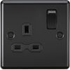 Knightsbridge 13A 1G DP Switched Socket - Matt Black