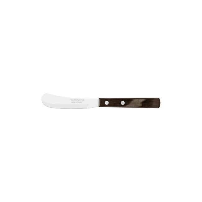 Tramontina 21117/493 TRAMONTINA Wooden Handle Butter Knife, Polywood, 6.7 inches (17 cm), Dark Brown, Dishwasher Safe, Durable, Lightweight, Natural Wood, Made in Brazil