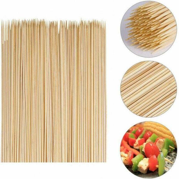 RANASONS 150 Bamboo Skewers Sticks Wooden Skewers Sticks for Chocolate Fountain, BBQ，Kabob, Appetizer, Cocktail and Fruit 10 INCH (25cm)