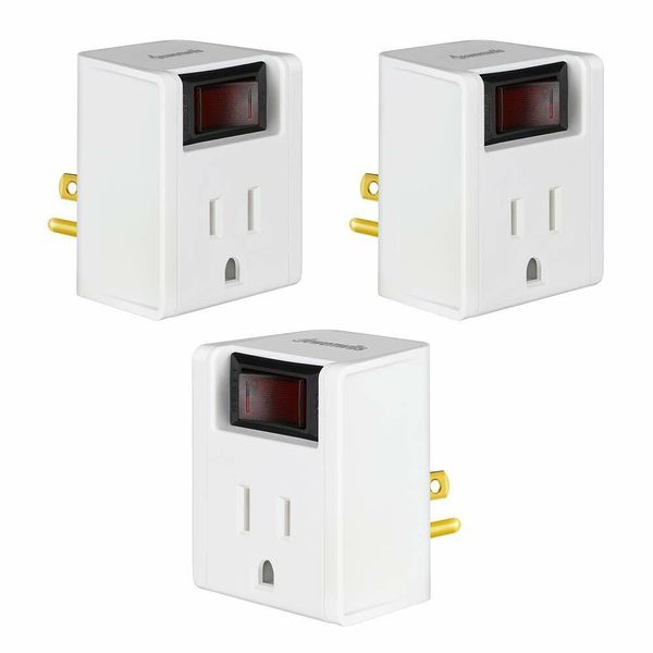 DEWENWILS 3 Pack Grounded Single Port Power Adapter 3Prong Electrical Plug