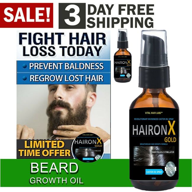 HaironX Beard Growth Oil Serum Fast Growing Mustache Hair Grooming for Men