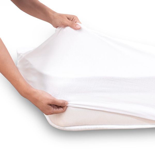 Lotusein Waterproof Mattress Protector 100 x 200 cm Fitted Hygienic Breathable Mattress Topper Mattress Protector Crinkle Free Anti Dust Mite Mattress Topper (100 x 200 cm)