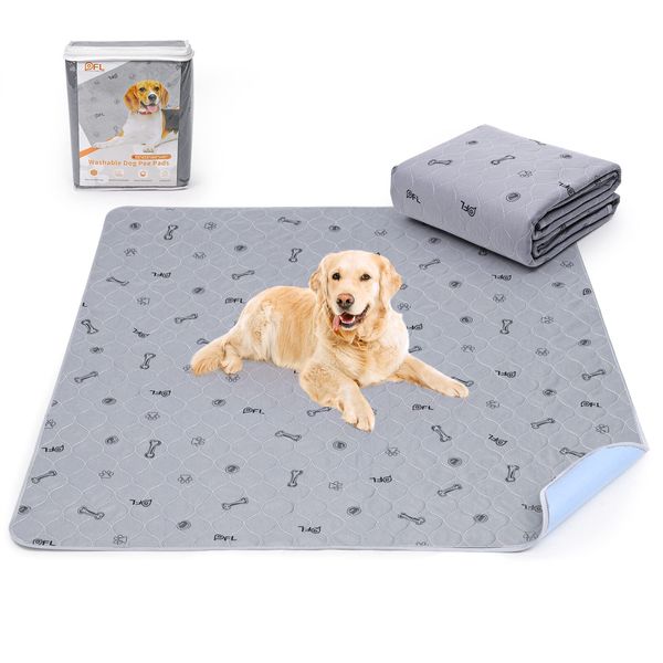 Dog Pee Pad Washable 65x48 Large, Fast Absorption Reusable Puppy Pads, Waterproof Pet Training Pads,Non-Slip Bone Print Whelping Pad for Dog Playpen, Incontinence, Housebreaking