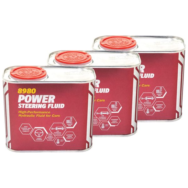 Mannol Power Steering Fluid PSF Hydraulic Oil Servo Oil 3 x 450 ml
