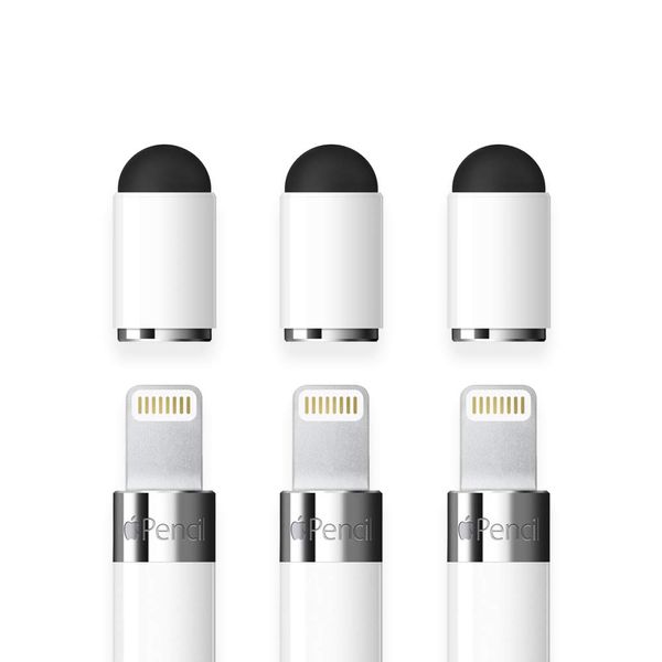 FRTMA [2 in 1] Replacement Cap Compatible Apple Pencil with Stylus Function (3 Pieces), White
