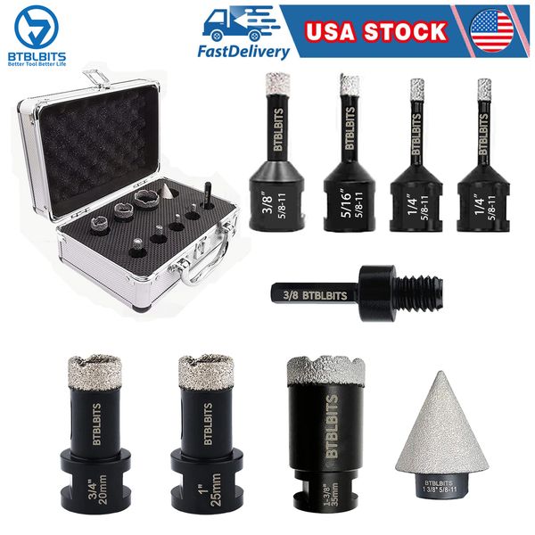 9pcs Diamond Core Drill Bits Set Ceramic Masonry Porcelain Tile Hole Saw Bit Kit