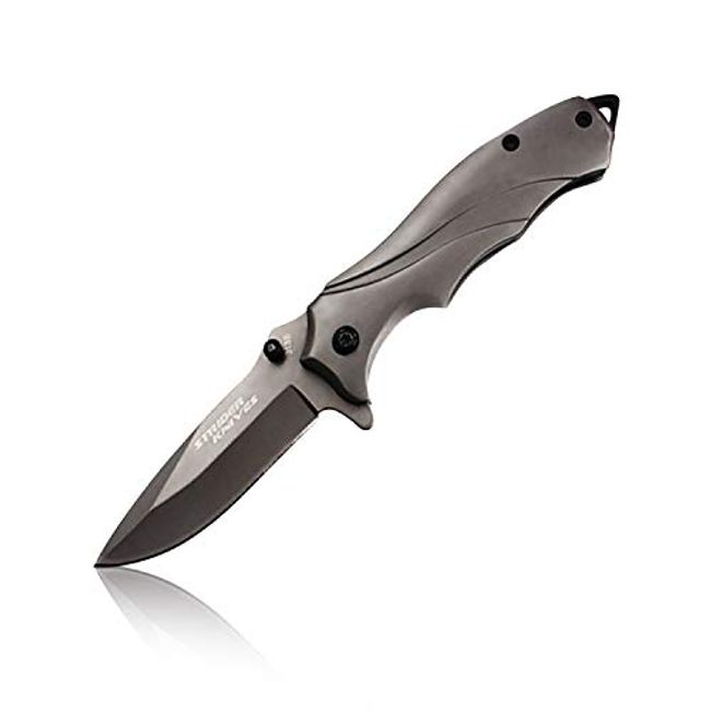 FMTMK313G-GY Mini Folding Knife, Titanium Gray, Stainless Steel, Convenient to Carry, Durable, For Camping, Mountain Climbing, Fishing, BBQs, Various Outdoor Activities, Small Swords, Emergency and