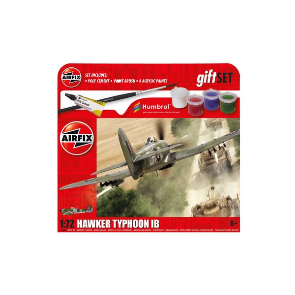 Airfix Hanging Model Aircraft Kits - Hawker Typhoon Mk.Ib Model Building Set, 1:72 Scale Model Plane Kit for Adults & Kids 8+ - Aircraft Models Military Gifts for Men to Build, Skill Lvl. 1