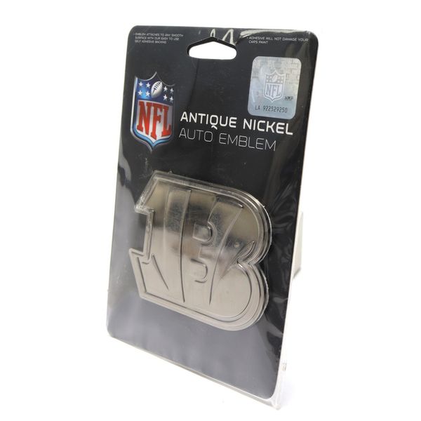 NFL Cincinnati Bengals Antique Nickel Auto Emblem