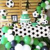PTECDROTS 4Pcs Rectangular Soccer Tablecloths, Soccer Pattern Party Table Cover, 86 x 51 Inch, Black, Green