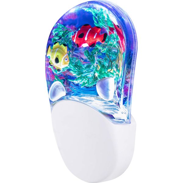 Jasco Tropical Aqualites LED Night, Plug-in, Color Changing, Light Sensing, Auto On/Off, Energy Efficient, Features Soothing Oceanic Image of Coral Reef and Clown Fish, 10908