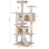 55" Cat Tree Multi-Levels Condos Scratching Post Tower Play House, Beige