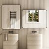 Black Bathroom Mirror, 22X30 Inch Rounded Rectangle Matte Framed Wall Mounted Mi