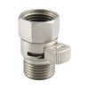 APLusee Shower Head Shut Off Valve, Solid Brass Water Flow Restrictor with Adjustable Lever, Brushed Nickel