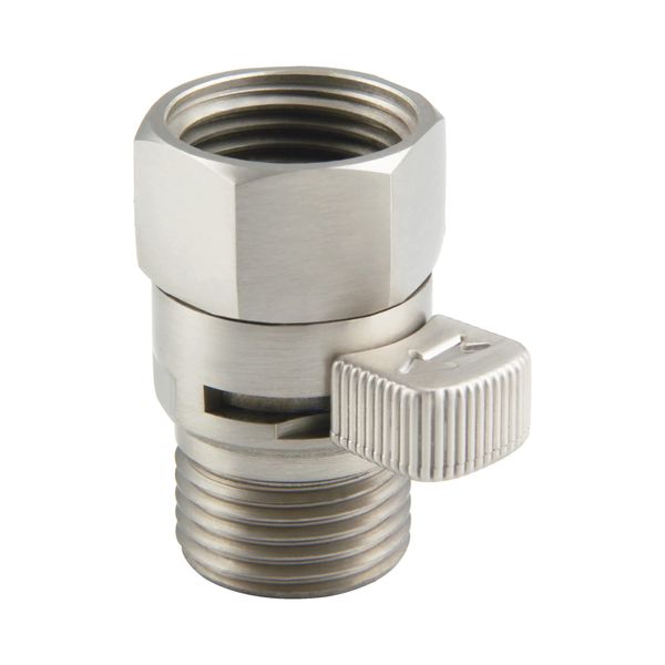 APLusee Shower Head Shut Off Valve, Solid Brass Water Flow Restrictor with Adjustable Lever, Brushed Nickel