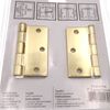 Warwick 3 Pack 3 Inch Door Hinges, Square Corner, Polished Brass DA3011PB