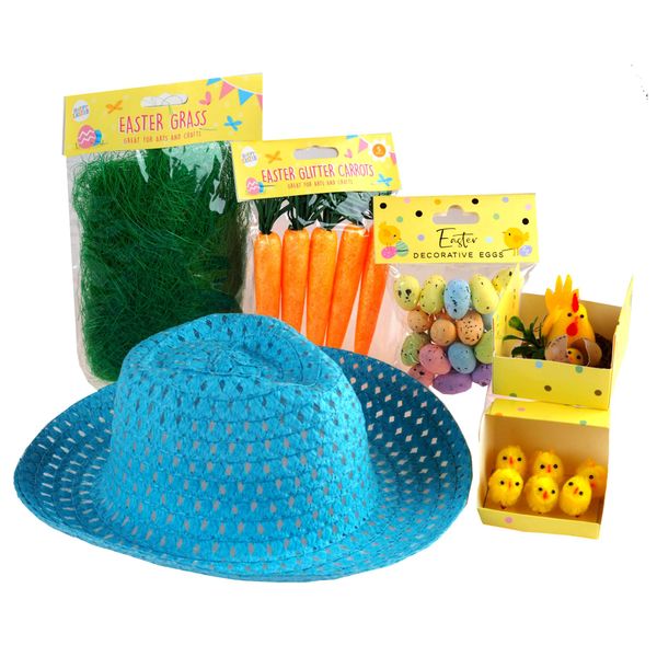 Boys Make Your Own Easter Bonnet Cowboy Hat Complete Decoration Kit w/Nest