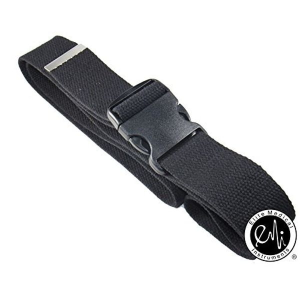 EMI 60" Cotton Gait Transfer Belt (Black, Plastic Buckle)