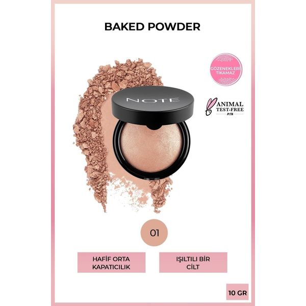 Baked Powder 01 Stardust Işıltılı Bitişli Highlighter Toz Yüz Pudrası