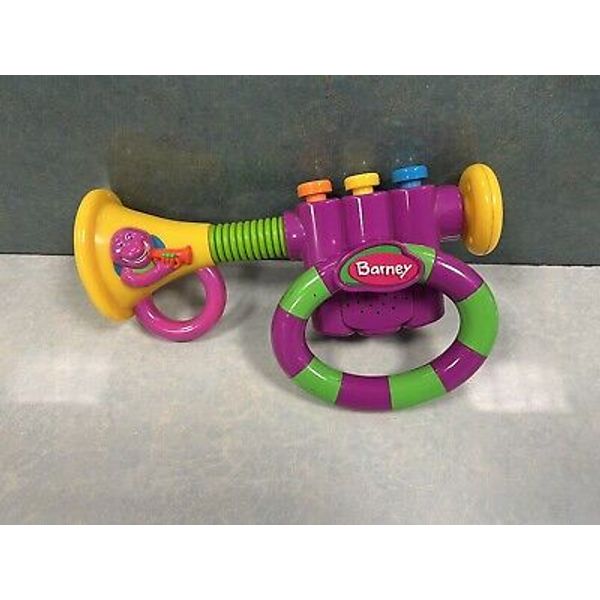 Vtg Barney Bend A Tune Trumpet Music Toy Musical Tunes Pretend Play