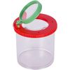 Magnifying glass: diameter = 6 cm, height = 7.5 cm, plastic.