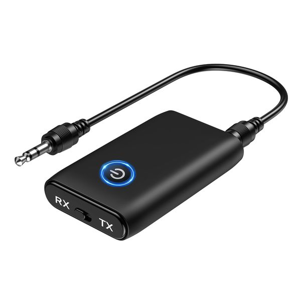 ORIA Aux Bluetooth Adapter, Bluetooth 5.0 Transmitter Receiver, 2-in-1 Bluetooth Aux Adapter, Suitable for Cars, Speakers, Stereo Systems and Headphones, USB Charging