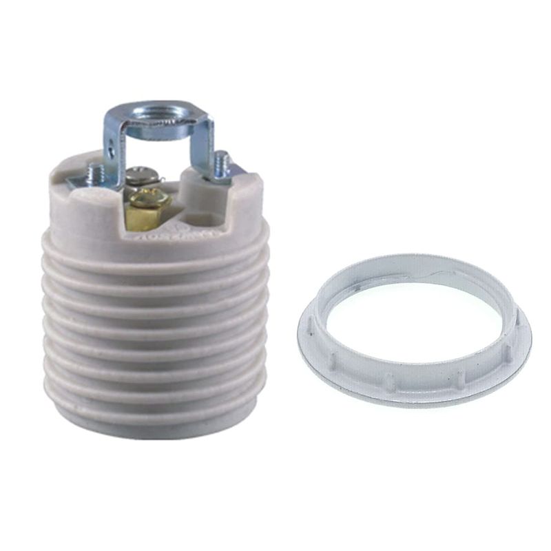 Keyless Porcelain Threaded Socket with Hickey,TWDRTDD Medium Base E26 ...