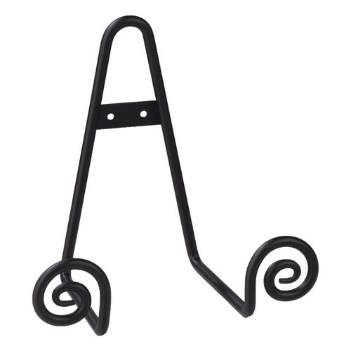 TRIPAR Decorative Scroll Rack, Large Black Display (4.5 Inch Depth) - Functions as Wall Rack or Tabletop Easel - Lightweight and Durable - Showcase Beautiful Plates, China, Artwork and More