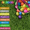 Taspire 50 Pieces Plastic Easter Eggs, 2.52" (6.4cm) Fillable Easter Eggs, Plastic Eggs for Egg Hunt