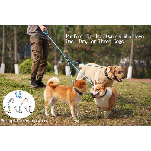 Heyllou 3 in 1 Durable Nylon Dog Leash with Padded Handle, 360° Swivel No Tangle Climbing Rope Removable Pet Traction Rope, Lead for Medium Large Dogs Blue