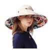 Packable Extra Large Brim Floppy Sun Hat Reversible Flora UPF 50+ Beach Sun Bucket Hat Beige