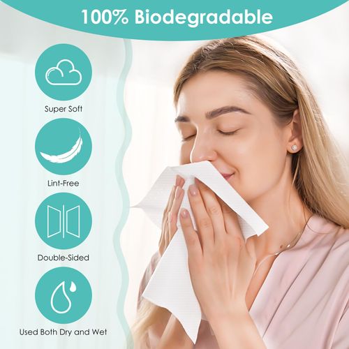 Ditoi Disposable Face Towels, Biodegradable Facial Towels, Super Soft and Thick Clean Face Towels XL, Makeup Remover Dry Wipes, Face Cloths for Sensitive Skin, 10"×12" 50 Count (1 Pack)